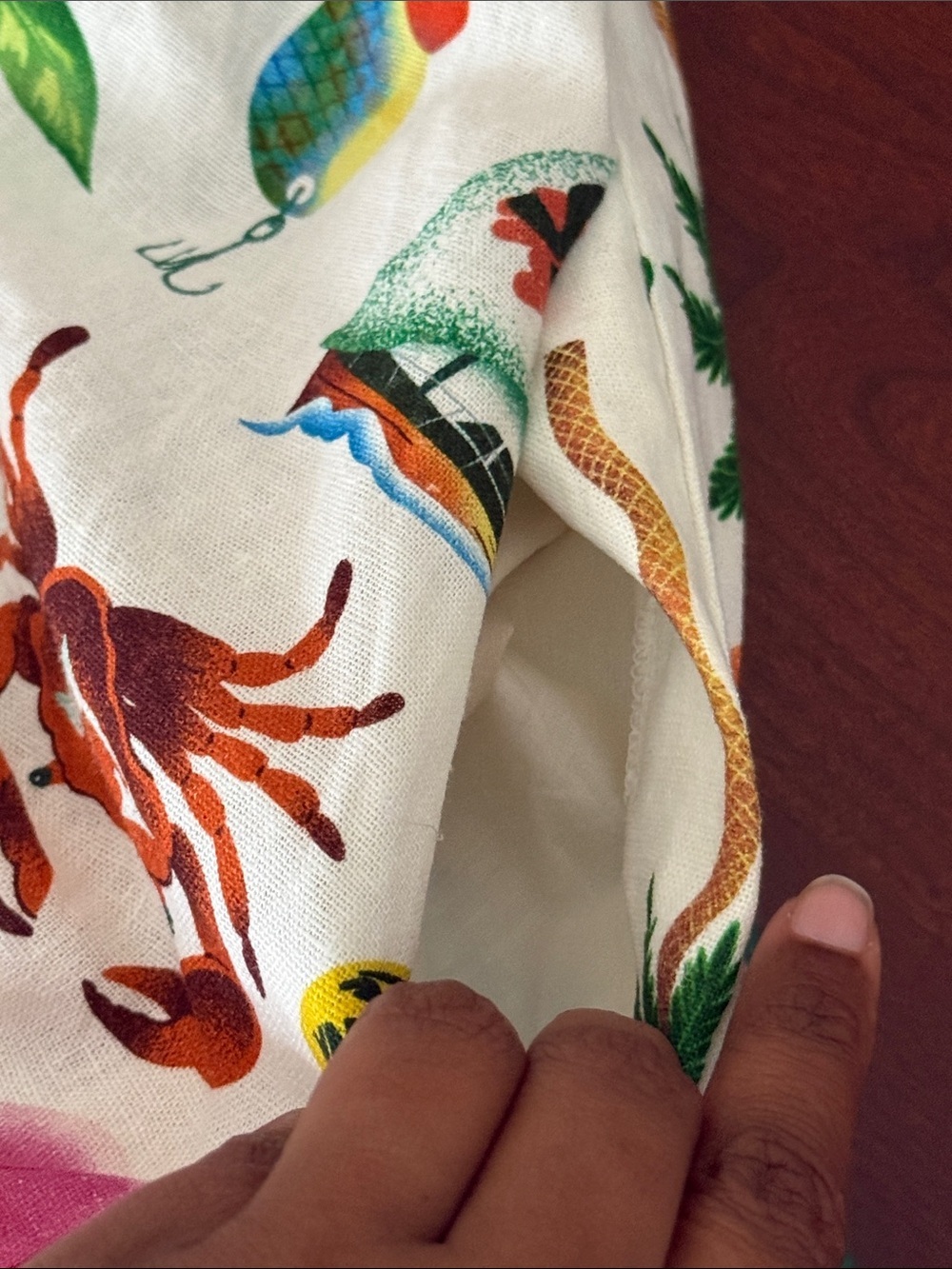 Anthropologie linen white Maxi Sundress Multi-Color Tropical Print pockets XS - Picture 12 of 13